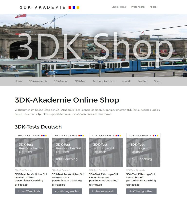 3DK Akademie Onlineshop erstellen