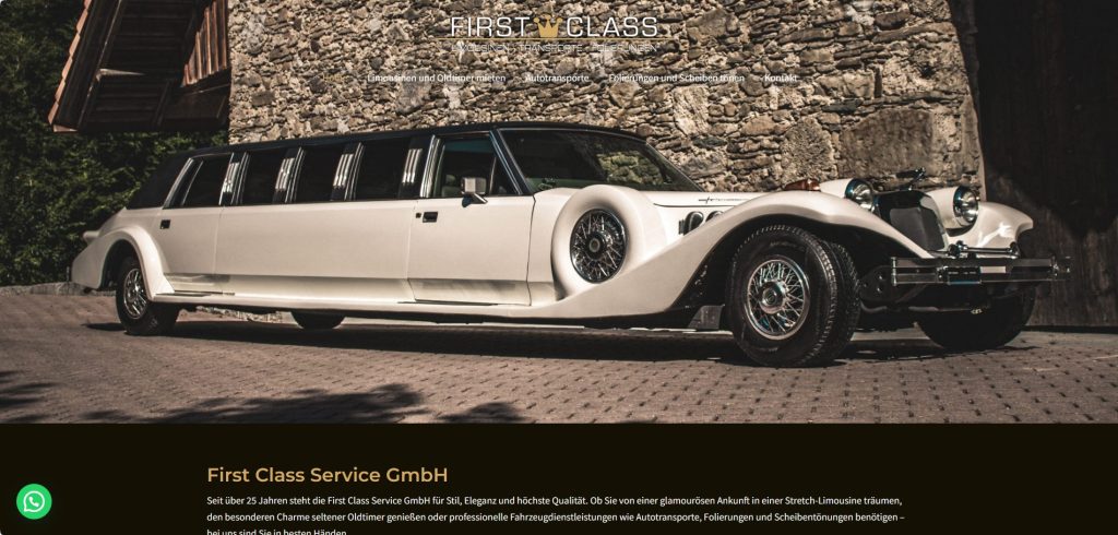 Webdesign Winterthur für First Class Services Stretch Limousinen
