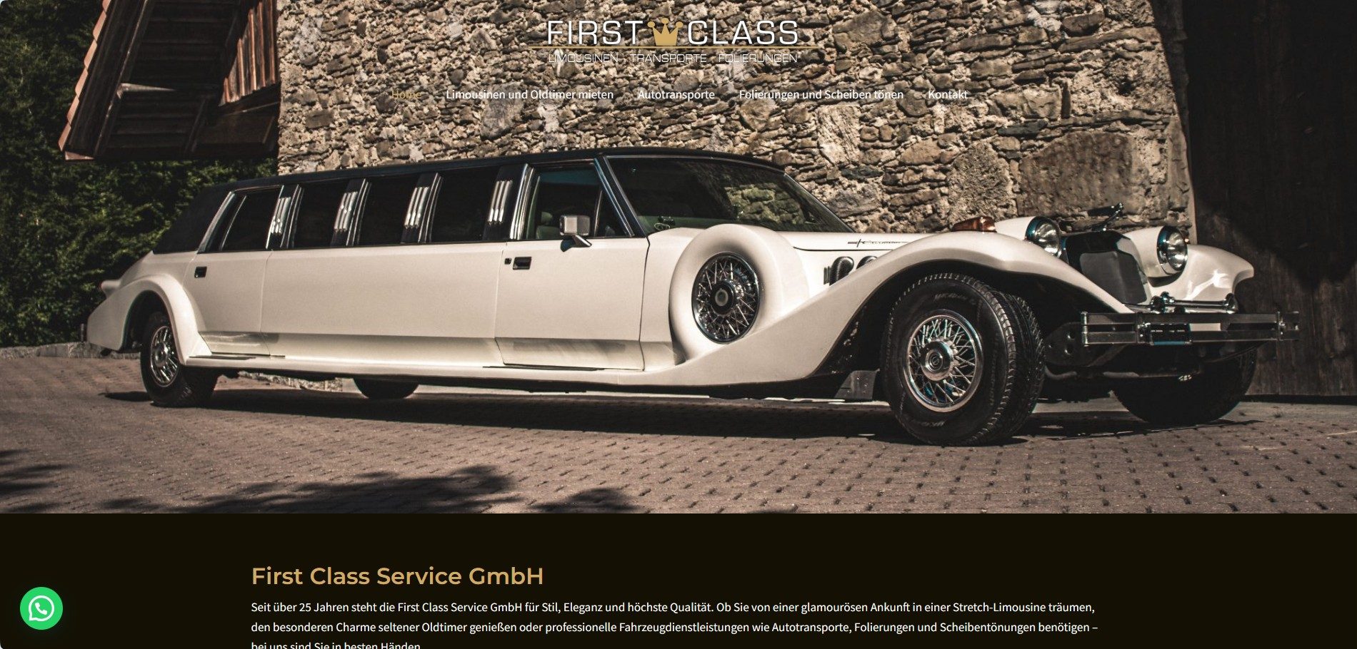 Webdesign Winterthur für First Class Services Stretch Limousinen