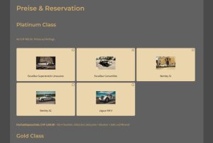 Webdesign Winterthur für First Class Services Stretch Limousinen