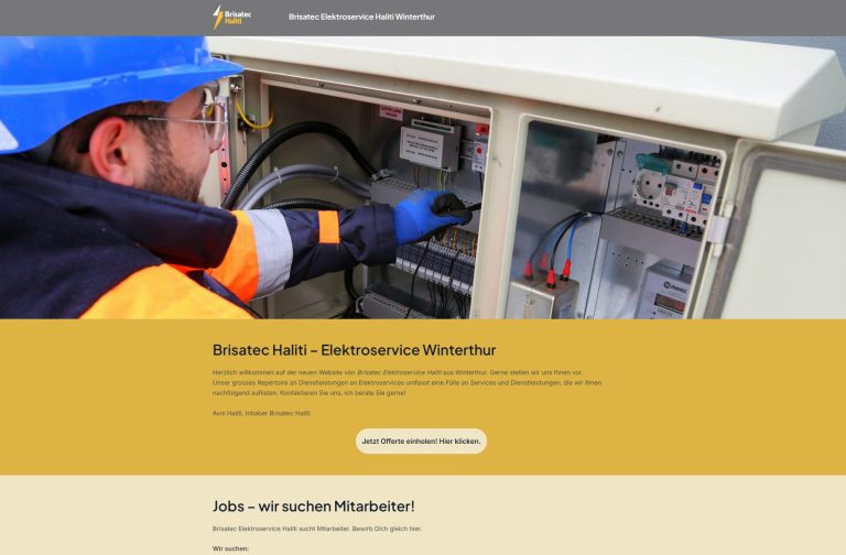 Webdesigner Winterthur neue WordPress Website erstellen für Brisatec Haliti