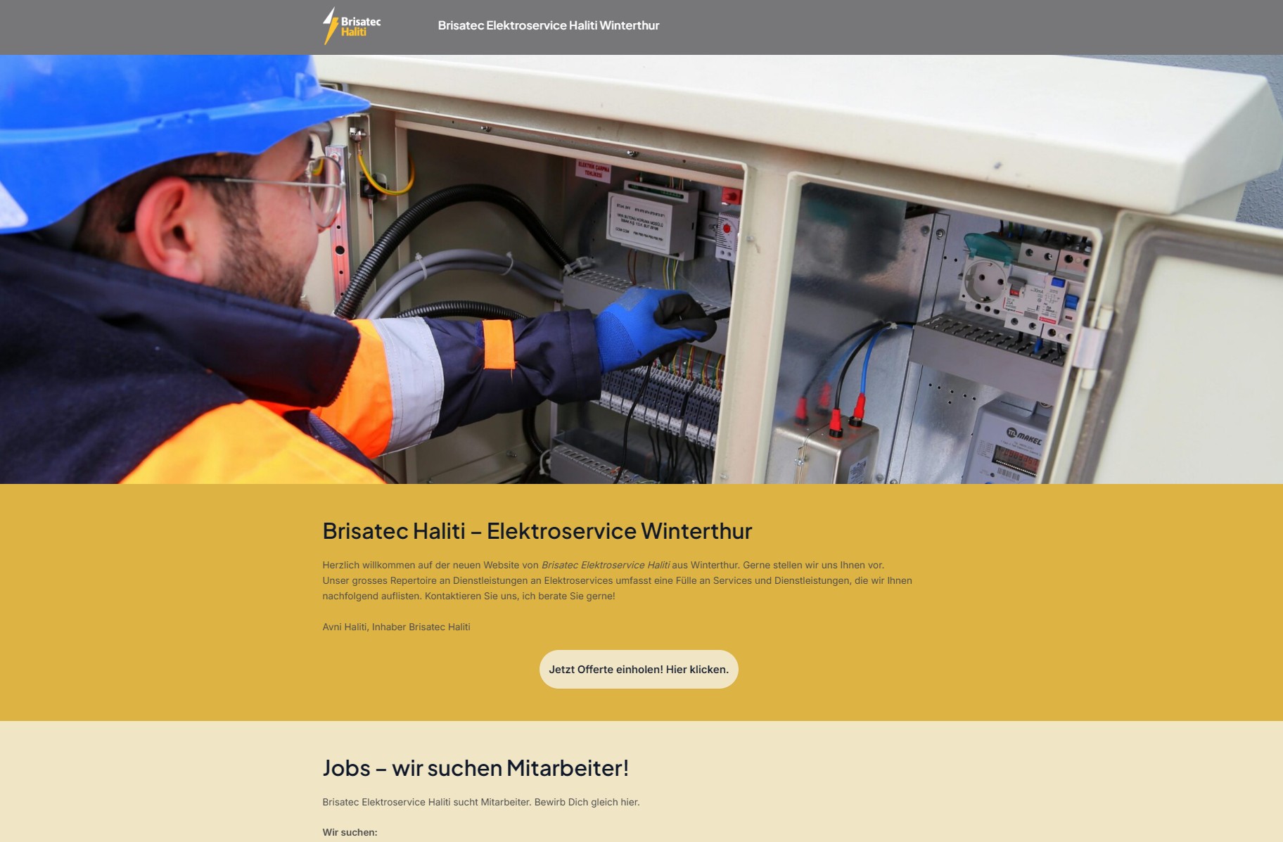 Webdesigner Winterthur neue WordPress Website erstellen für Brisatec Haliti