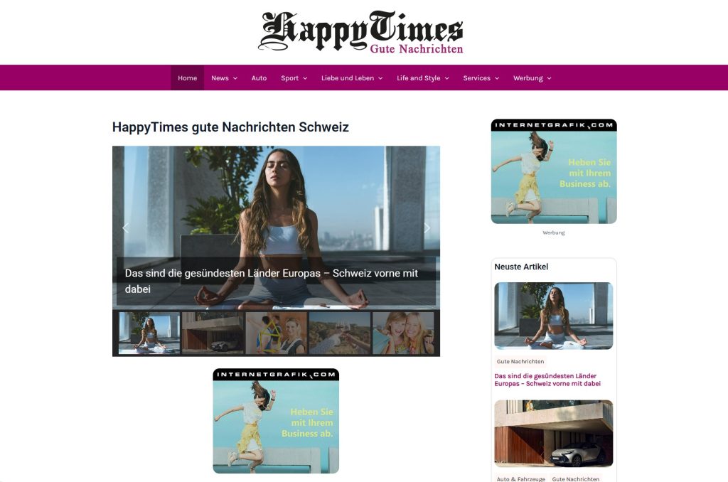 Website Redesign für HappyTimes Onlinezeitung