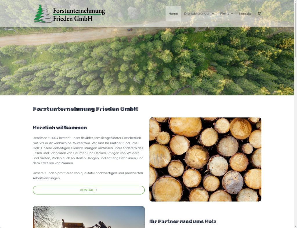 Webdesigner Winterthur Referenz Forstunternehmung Frieden