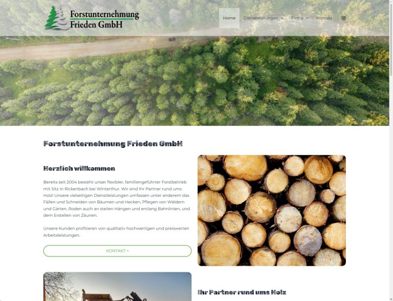 Webdesigner Winterthur Referenz Forstunternehmung Frieden